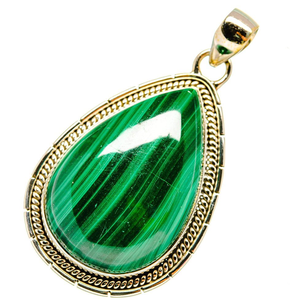 Malachite In Chrysocolla Pendants handcrafted by Anasilvercos - PD7924