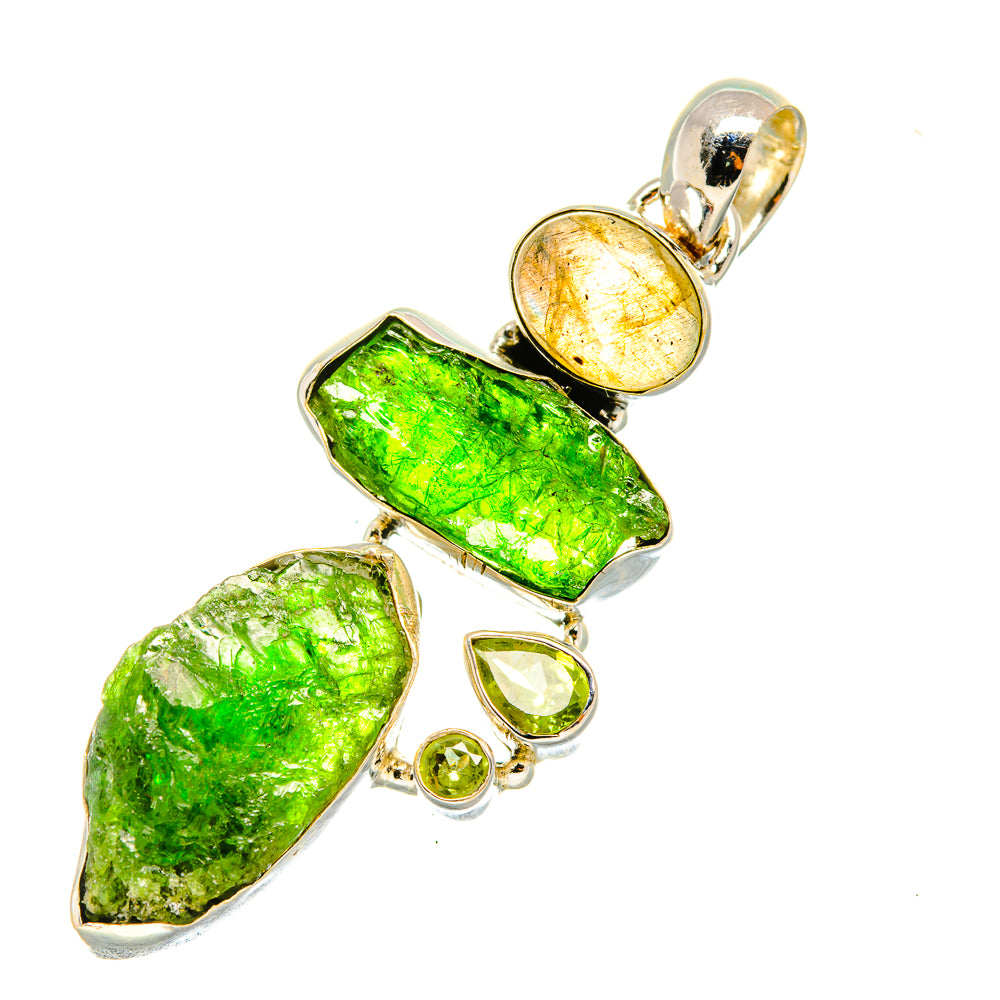 Chrome Diopside Pendants handcrafted by Anasilvercos - PD7930