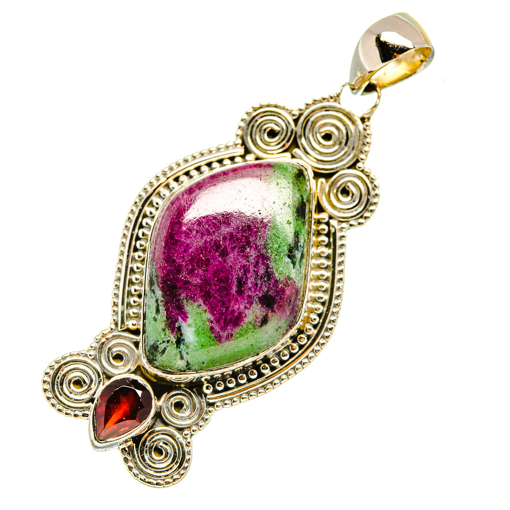 Ruby Zoisite Pendants handcrafted by Anasilvercos - PD7943