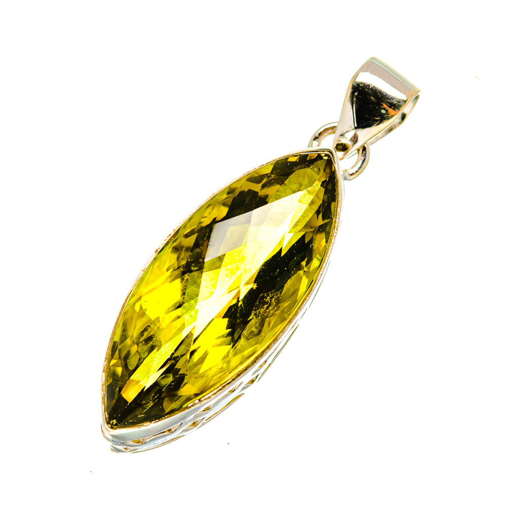 Olive Quartz Pendants handcrafted by Anasilvercos - PD7957
