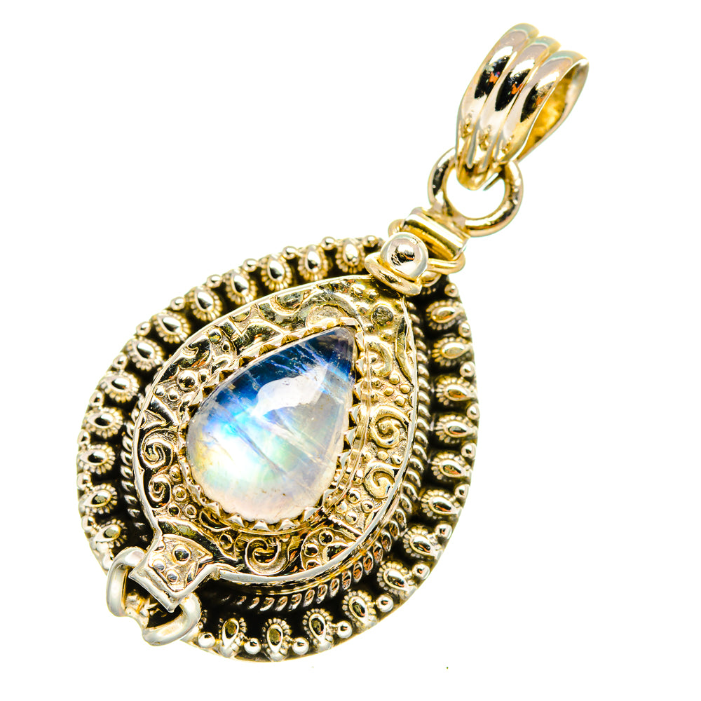 Rainbow Moonstone Pendants handcrafted by Anasilvercos - PD7997