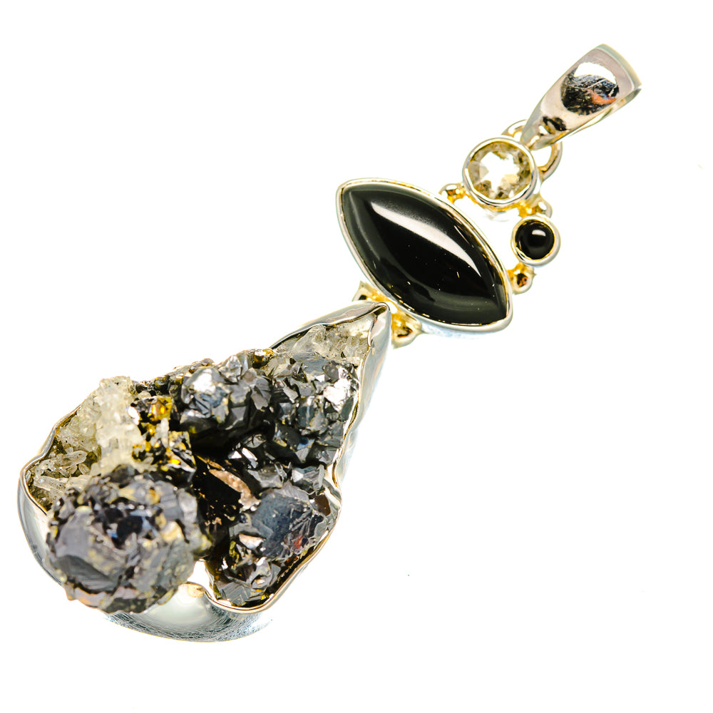 Shungite, Black Onyx, White Quartz Pendants handcrafted by Anasilvercos - PD8000