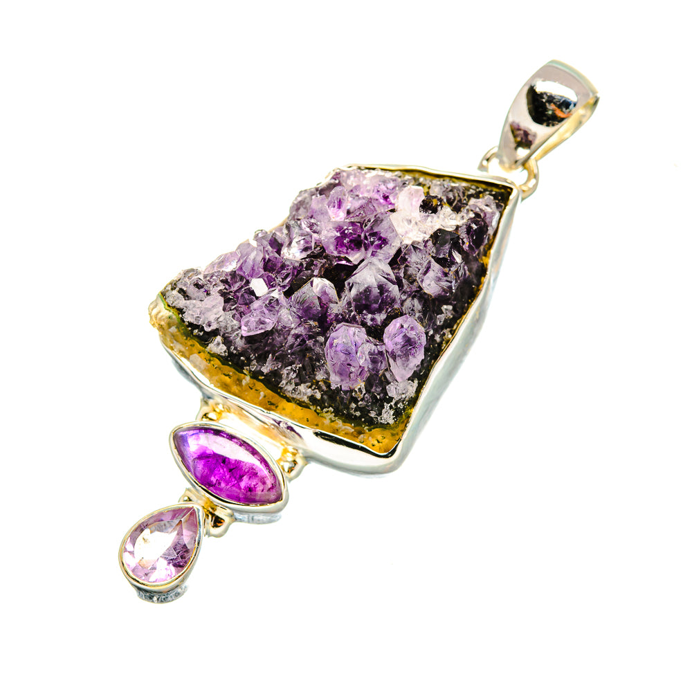 Amethyst Crystal Pendants handcrafted by Anasilvercos - PD8004