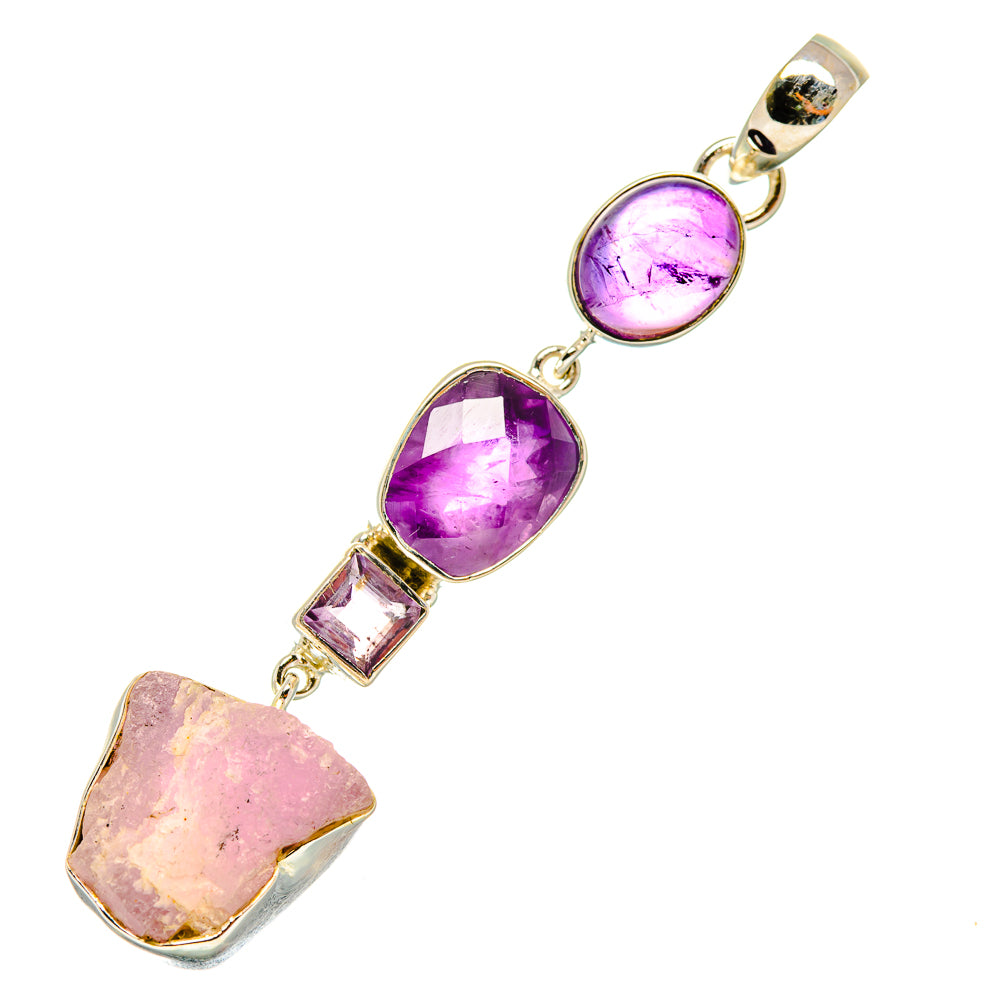 Kunzite, Amethyst Pendants handcrafted by Anasilvercos - PD8019