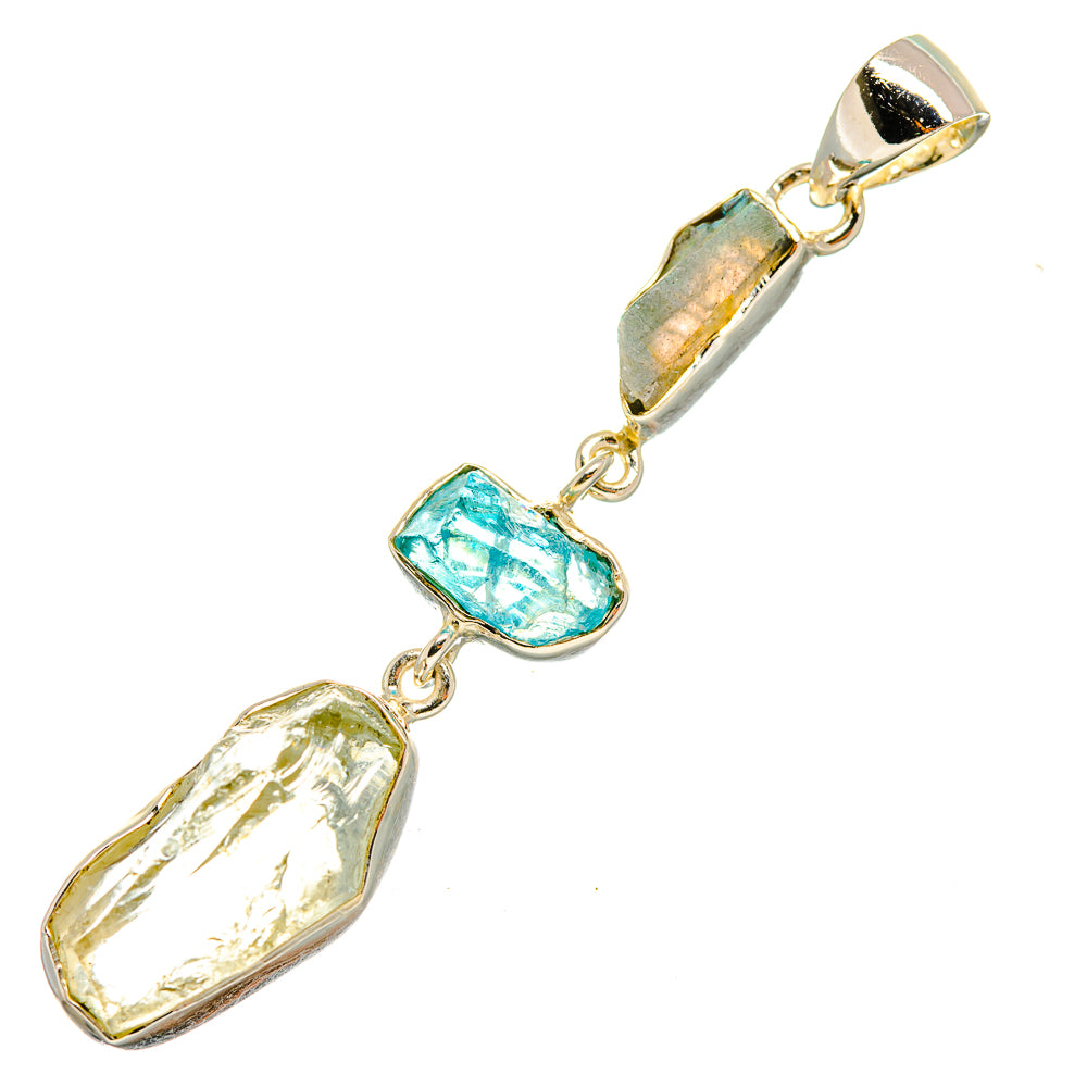 Green Amethyst, Labradorite, Apatite Pendants handcrafted by Anasilvercos - PD8023
