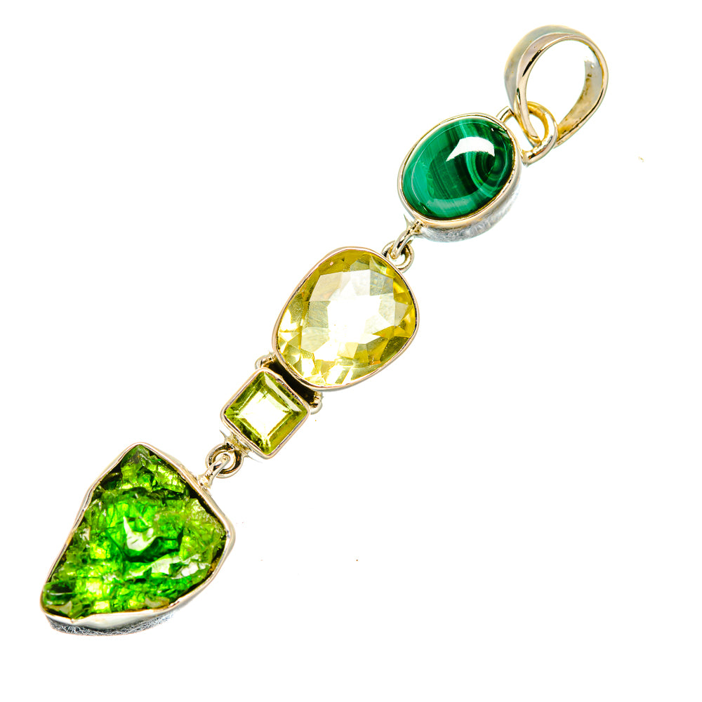 Chrome Diopside, Malachite, Green Amethyst, Peridot Pendants handcrafted by Anasilvercos - PD8024