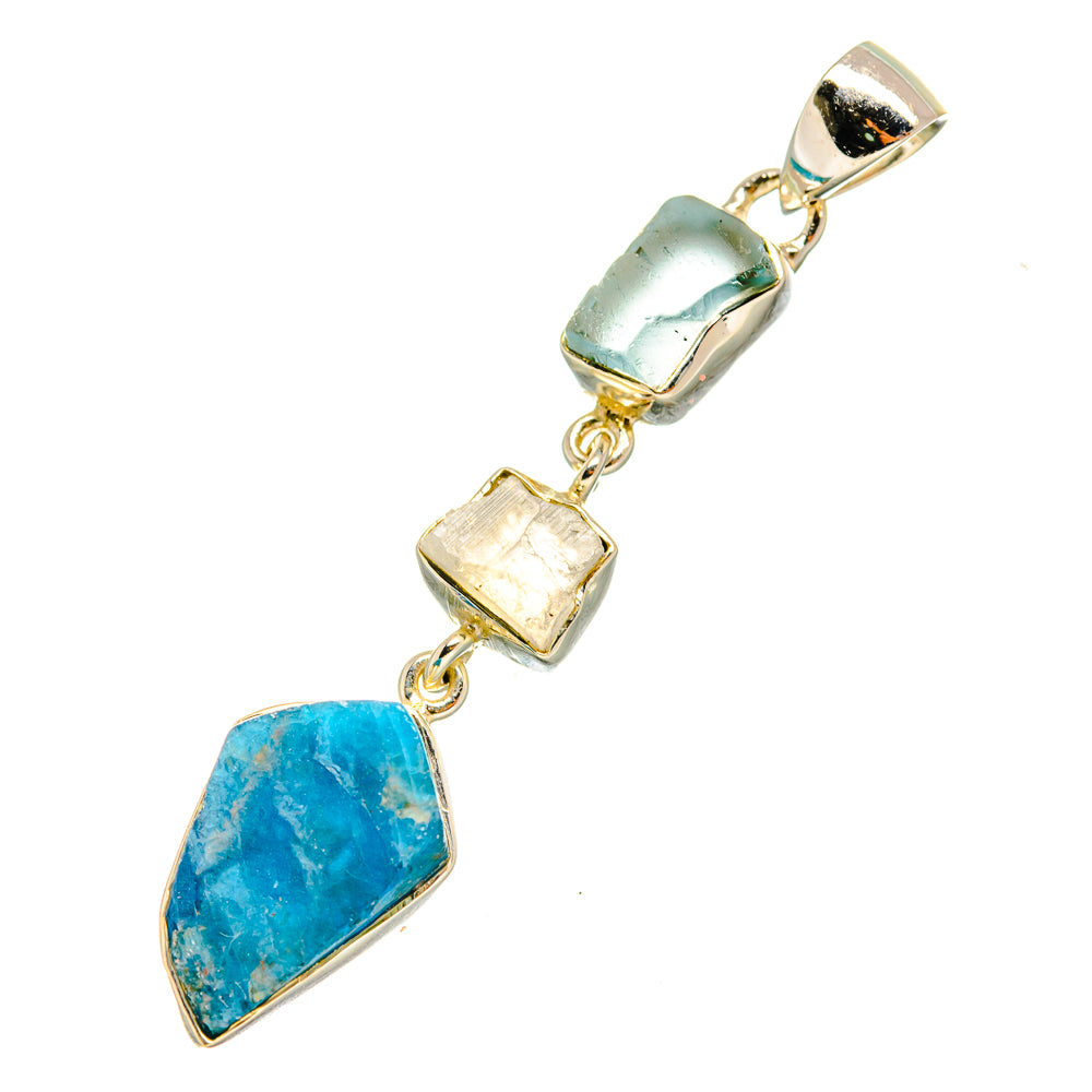 Apatite, Aquamarine, Rainbow Moonstone Pendants handcrafted by Anasilvercos - PD8025