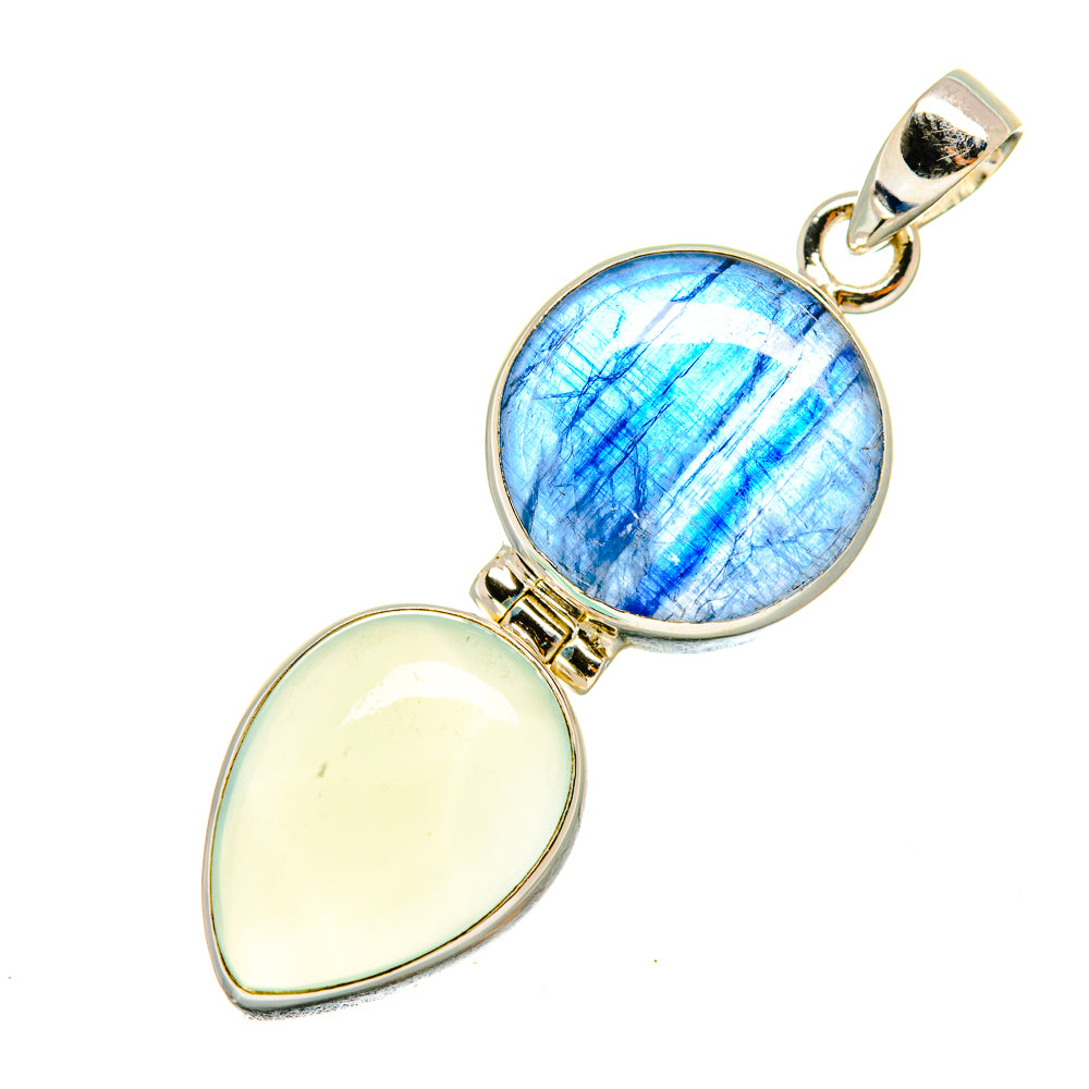 Kyanite, Aqua Chalcedony Pendants handcrafted by Anasilvercos - PD8072