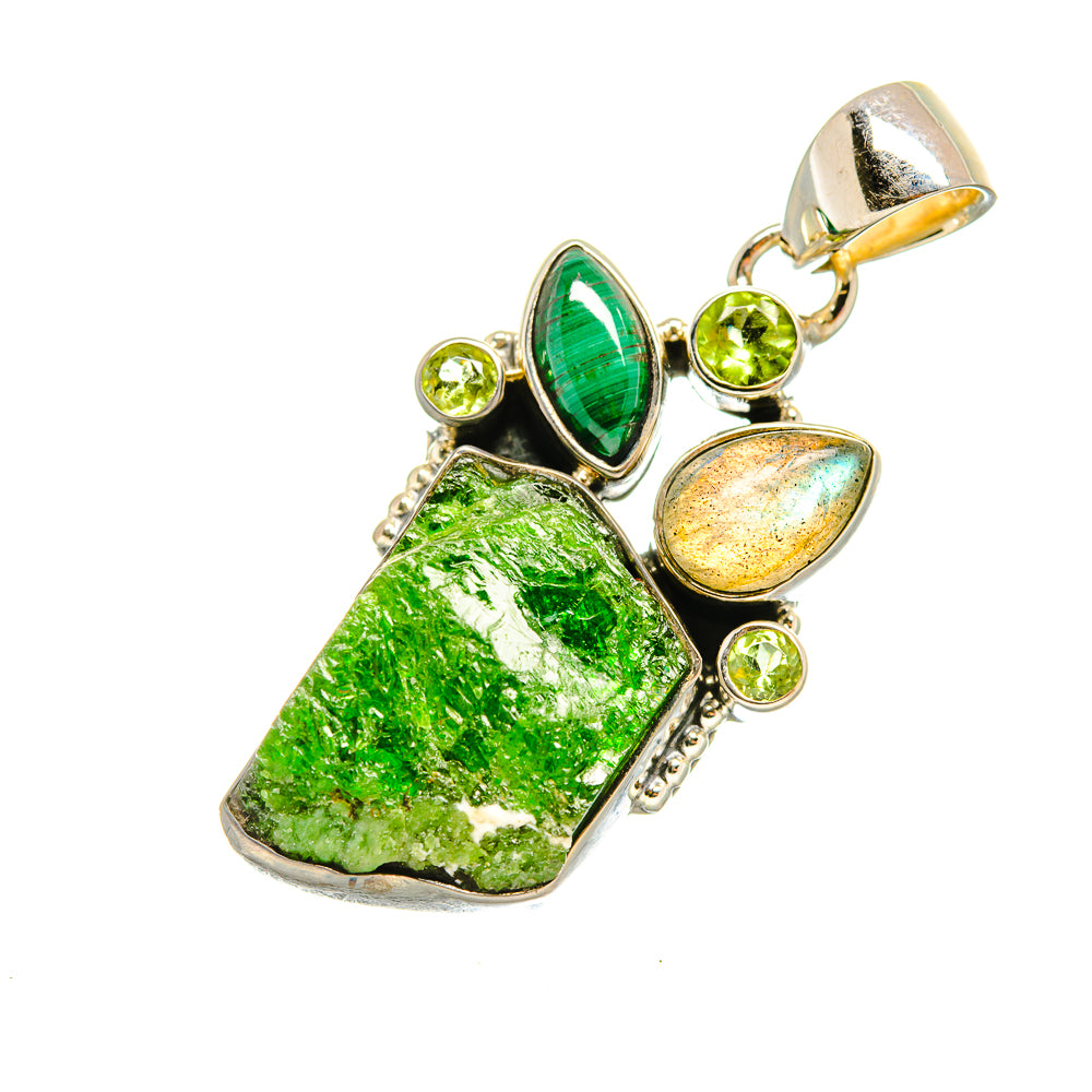 Chrome Diopside, Malachite, Labradorite, Peridot Pendants handcrafted by Anasilvercos - PD8076