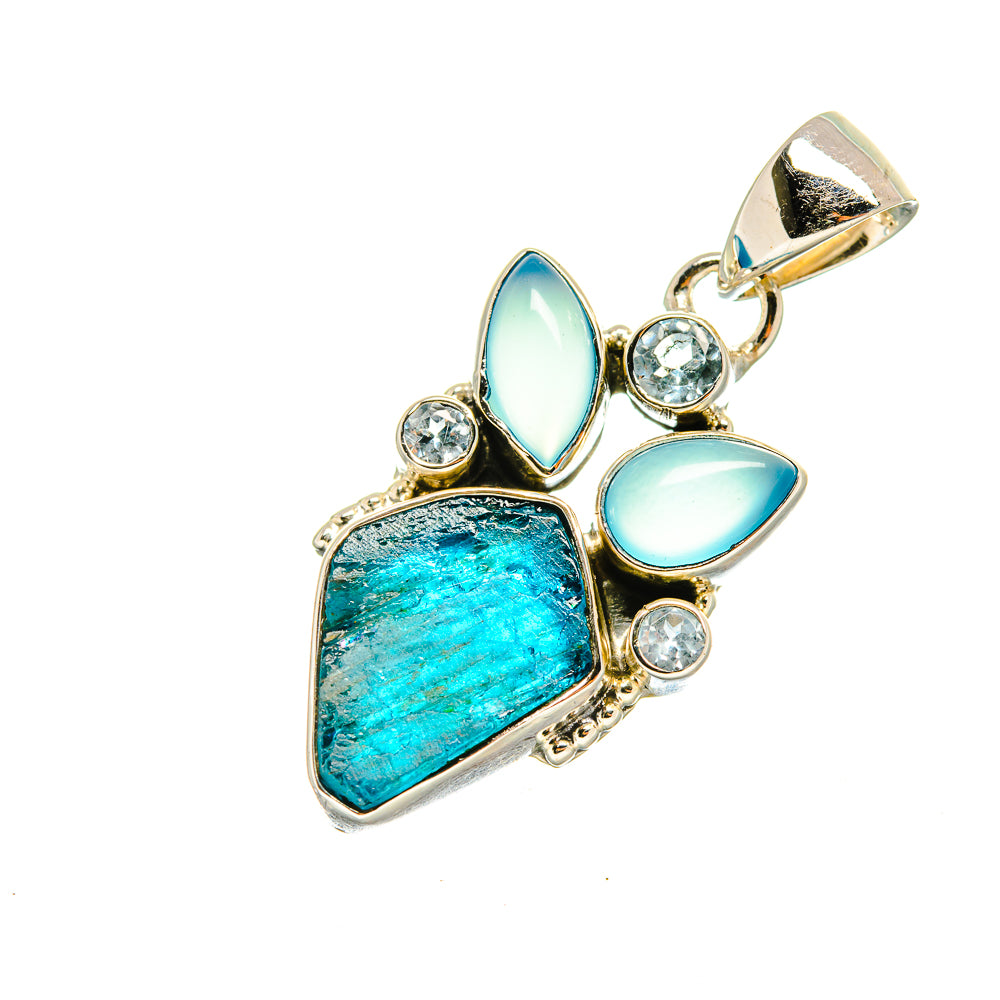 Apatite, Aqua Chalcedony, Blue Topaz Pendants handcrafted by Anasilvercos - PD8083