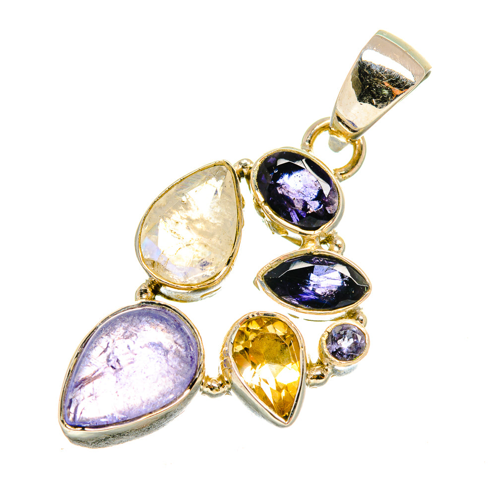 Tanzanite, Rainbow Moonstone, Citrine Pendants handcrafted by Anasilvercos - PD8085
