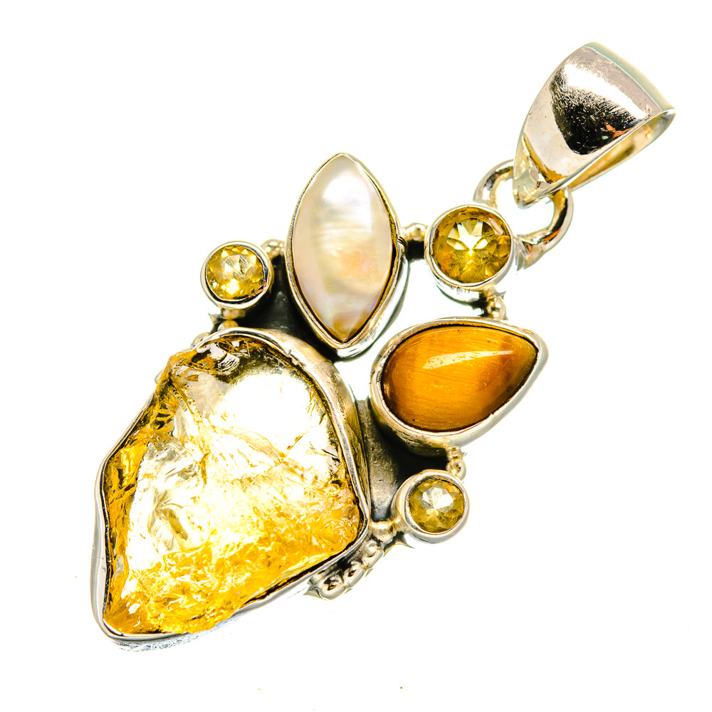 Citrine, Tiger Eye, Mother Of Pearl Pendants handcrafted by Anasilvercos - PD8089