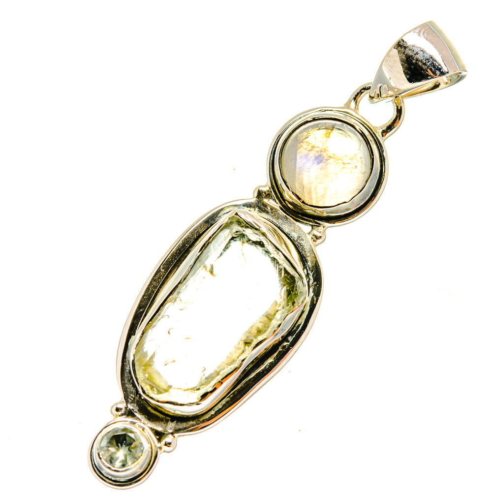 Aquamarine, Rainbow Moonstone, Peridot Pendants handcrafted by Anasilvercos - PD8096