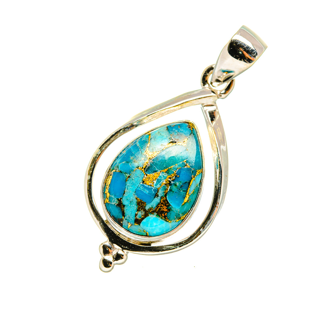 Blue Copper Composite Turquoise Pendants handcrafted by Anasilvercos - PD8108