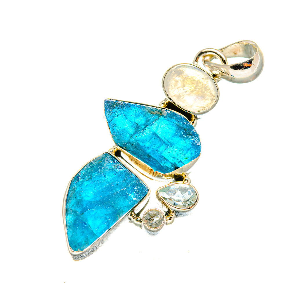 Apatite, Rainbow Moonstone, Blue Topaz Pendants handcrafted by Anasilvercos - PD8114