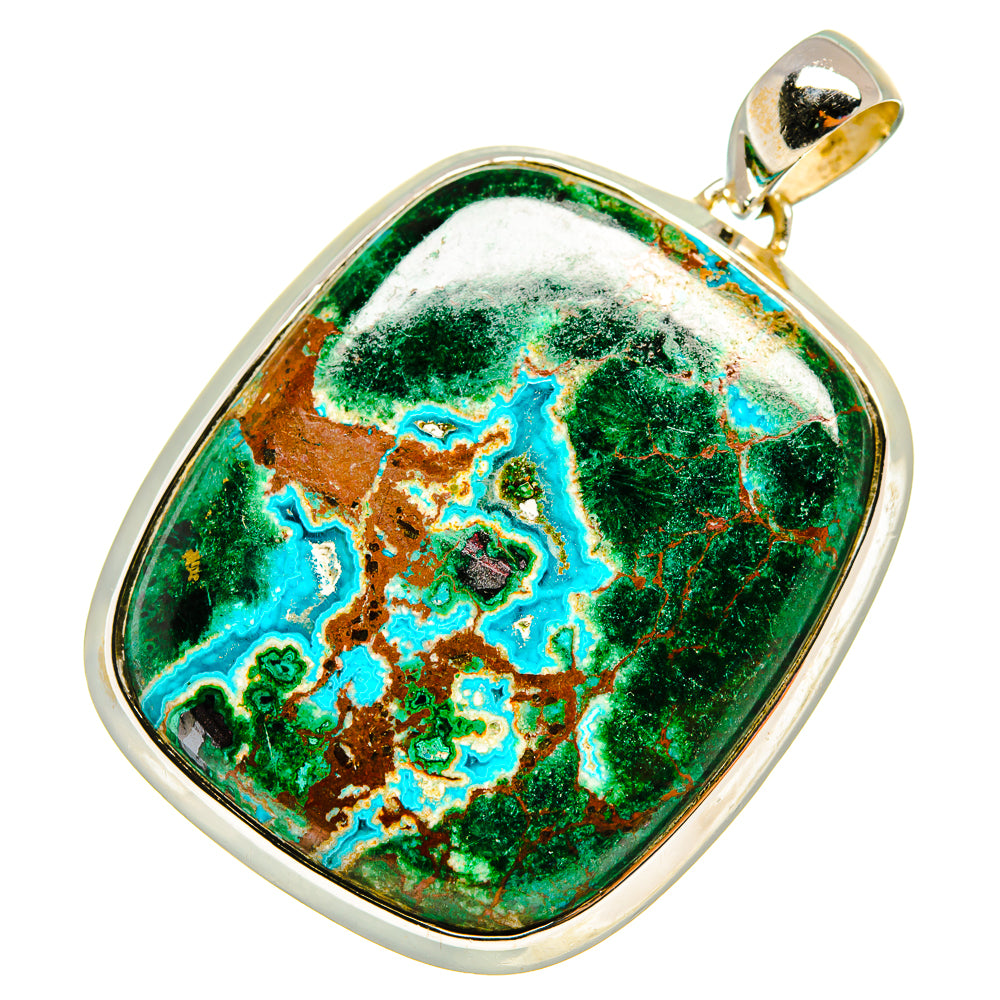 Malachite In Chrysocolla Pendants handcrafted by Anasilvercos - PD8131