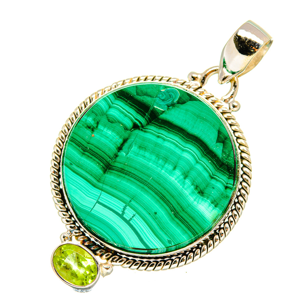 Malachite, Peridot Pendants handcrafted by Anasilvercos - PD8142