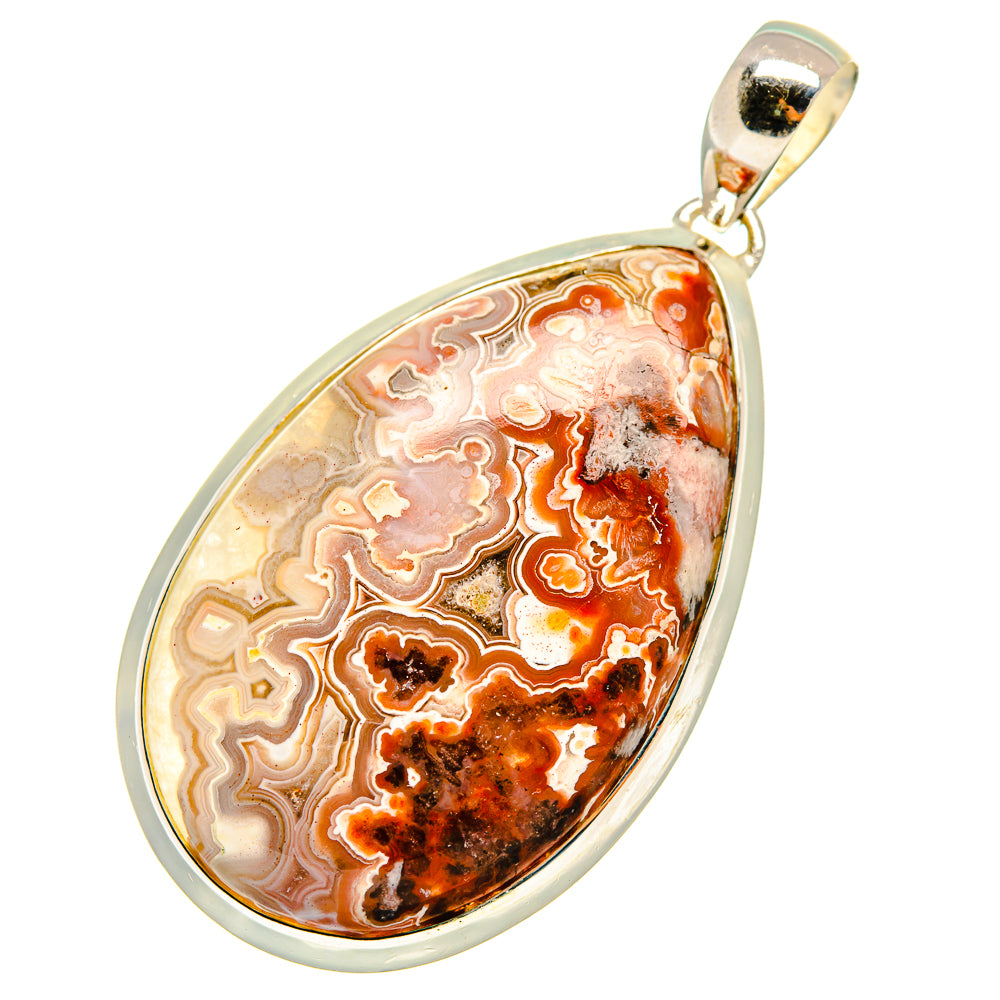 Crazy Lace Agate Pendants handcrafted by Anasilvercos - PD8154