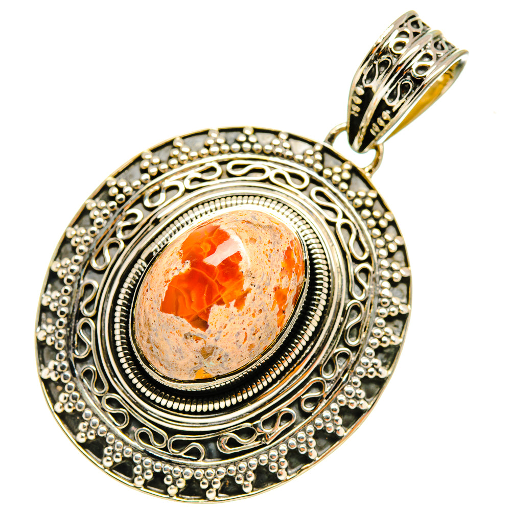 Mexican Fire Opal Pendants handcrafted by Anasilvercos - PD8163