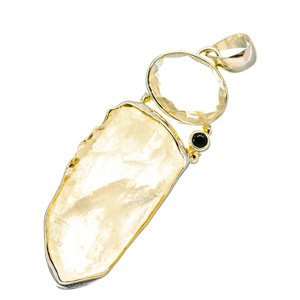 Rainbow Moonstone, White Quartz, Black Onyx Pendants handcrafted by Anasilvercos - PD8181