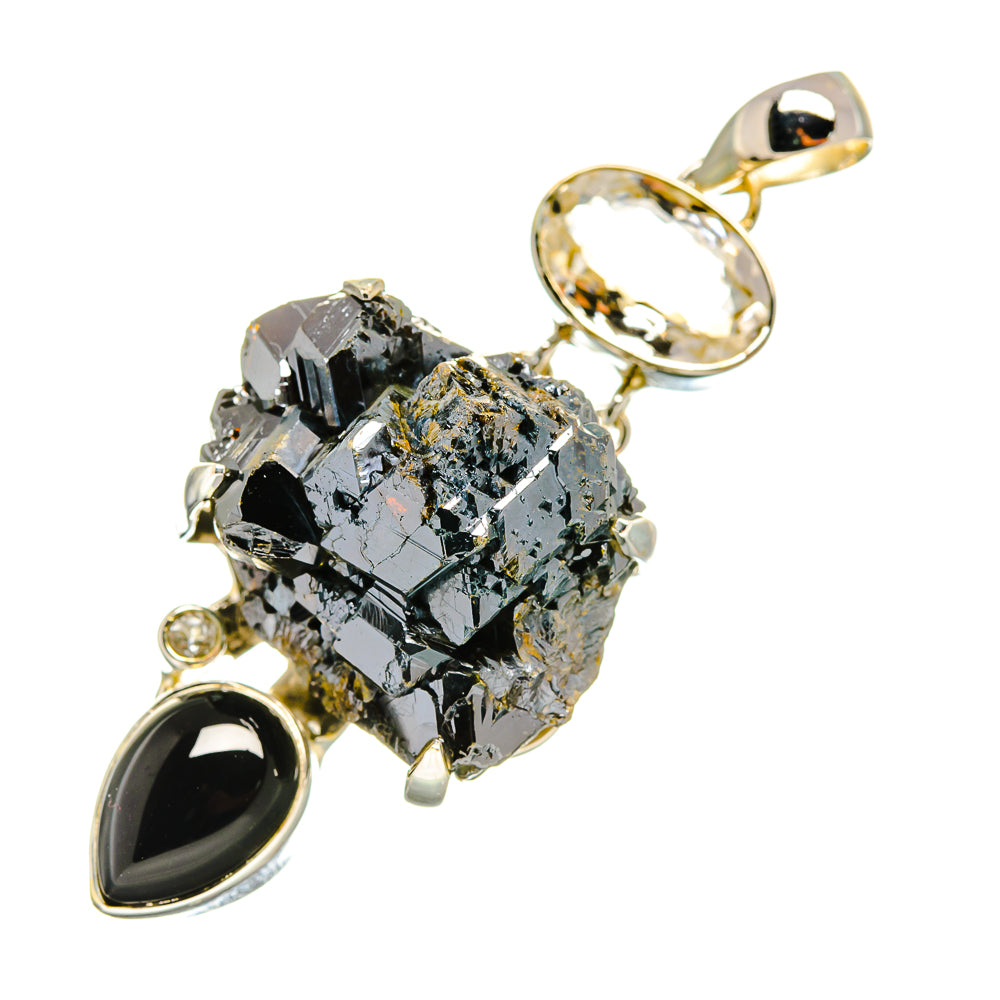 Shungite, Black Onyx, White Quartz Pendants handcrafted by Anasilvercos - PD8184