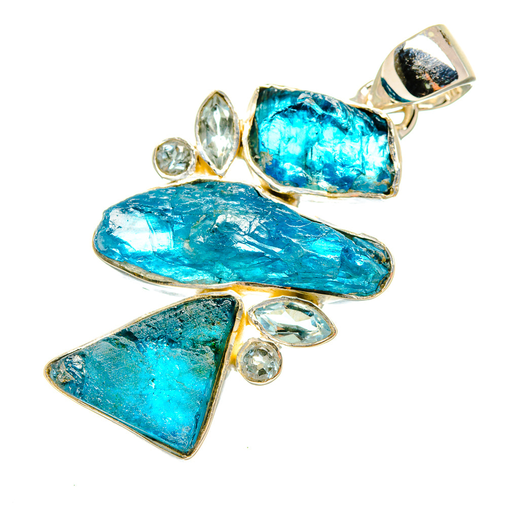 Apatite, Blue Topaz Pendants handcrafted by Anasilvercos - PD8193