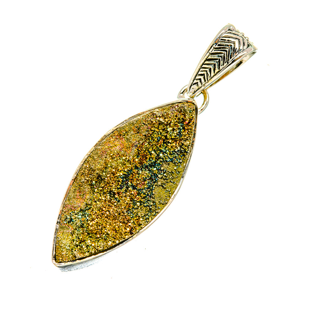 Spectro Pyrite Druzy Pendants handcrafted by Anasilvercos - PD8194