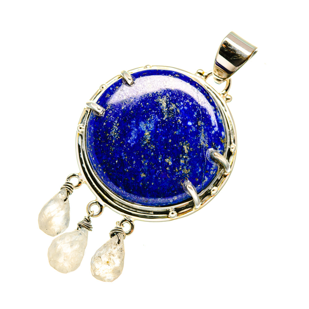 Lapis Lazuli, Rainbow Moonstone Pendants handcrafted by Anasilvercos - PD8196