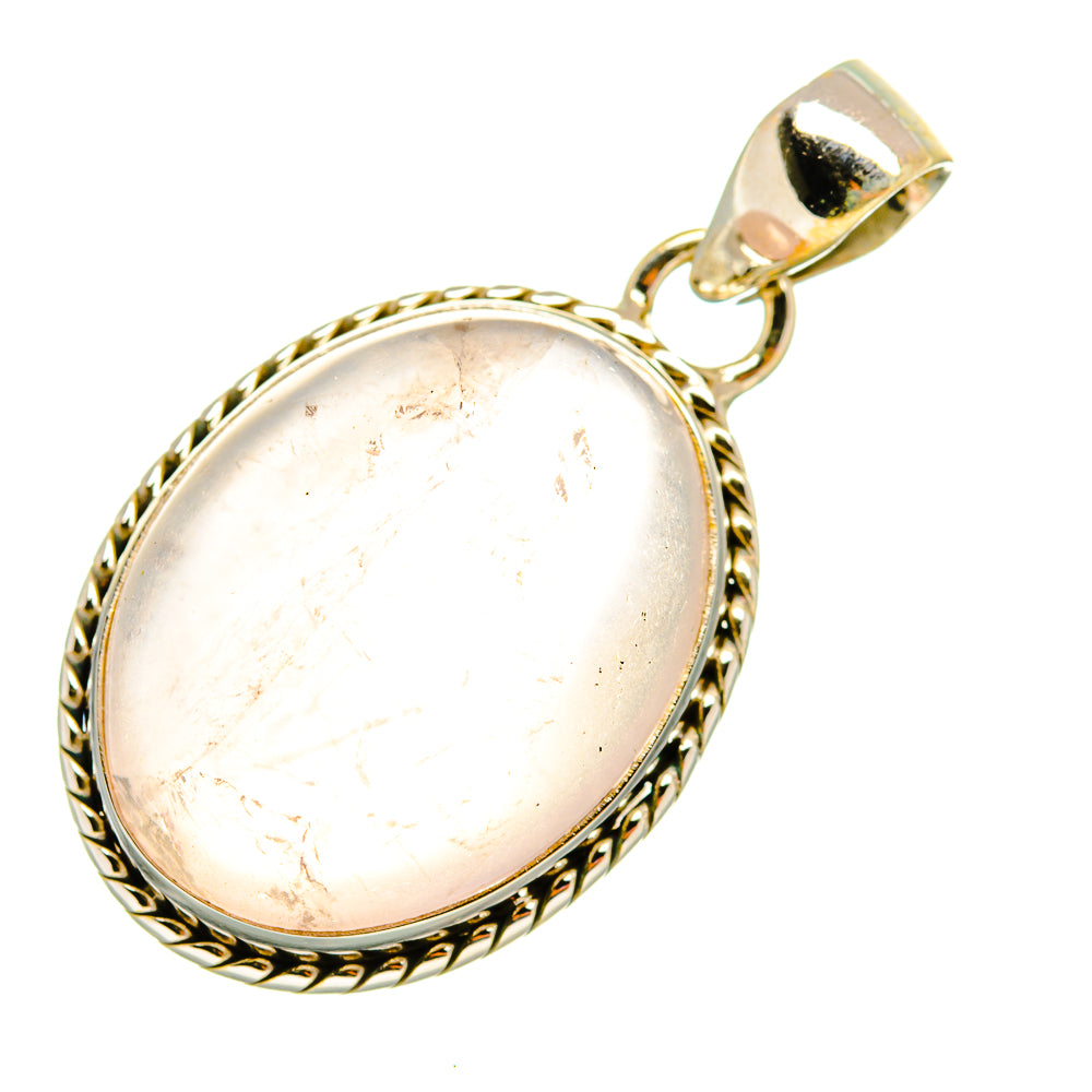 Rose Quartz Pendants handcrafted by Anasilvercos - PD8197