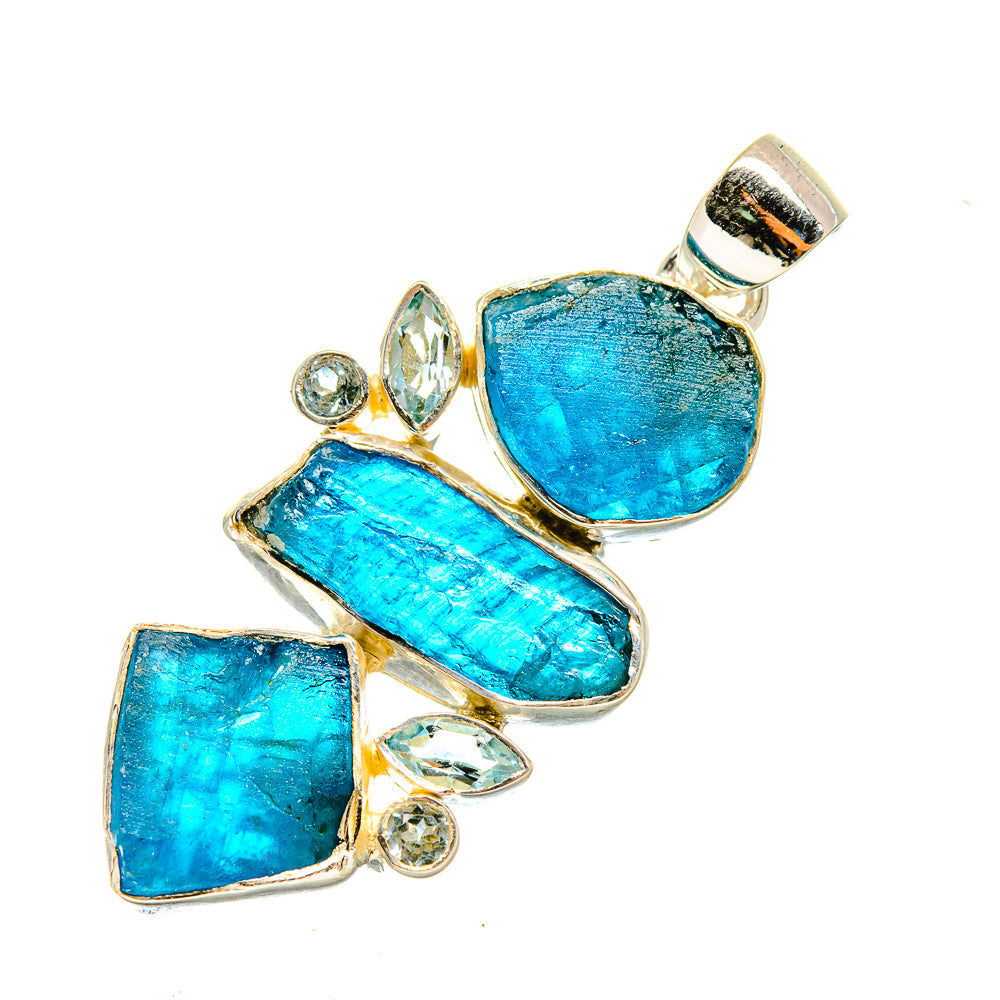 Apatite, Blue Topaz Pendants handcrafted by Anasilvercos - PD8206