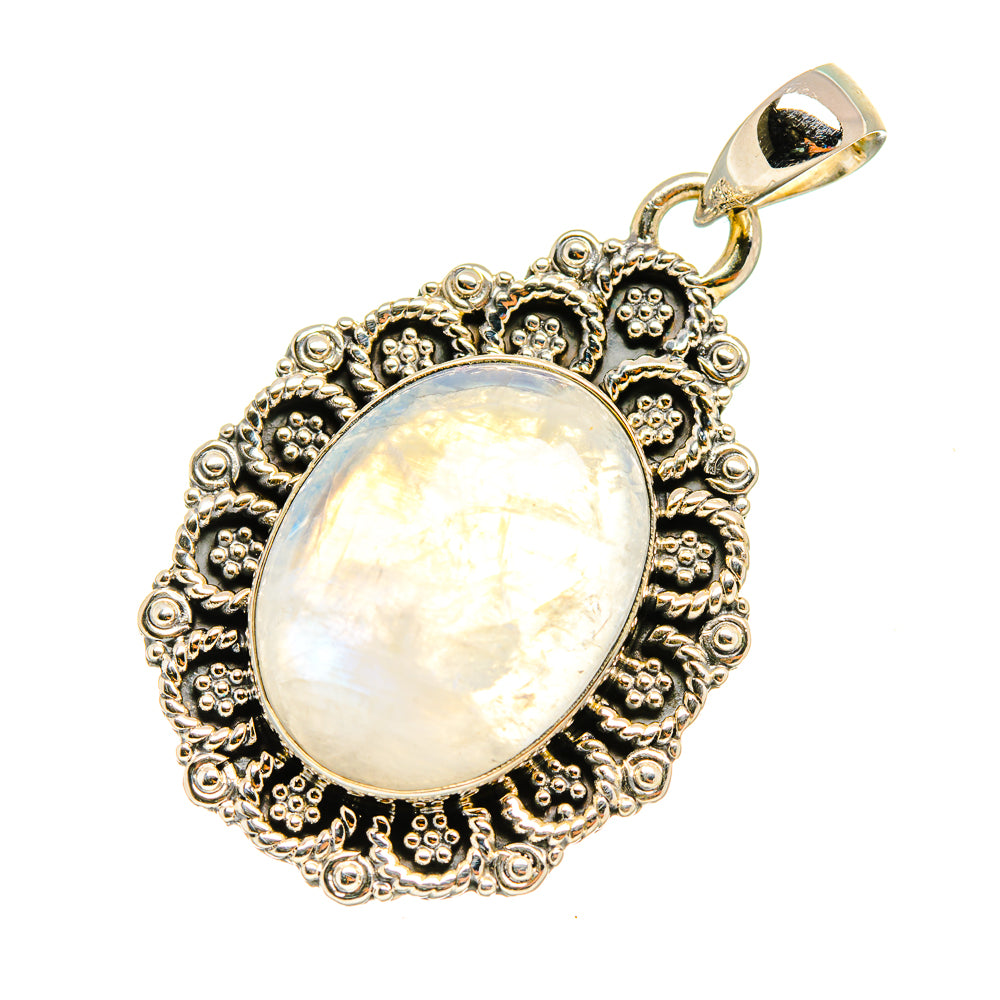 Rainbow Moonstone Pendants handcrafted by Anasilvercos - PD8218