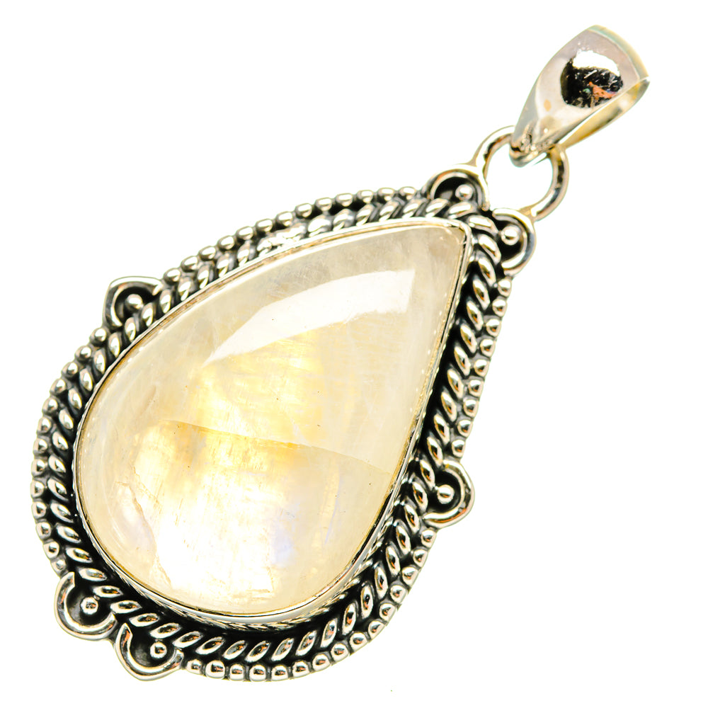 Rainbow Moonstone Pendants handcrafted by Anasilvercos - PD8219