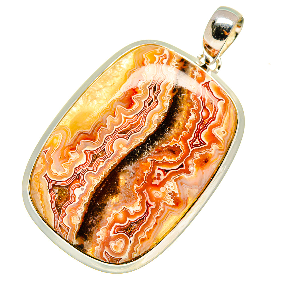 Crazy Lace Agate Pendants handcrafted by Anasilvercos - PD8247