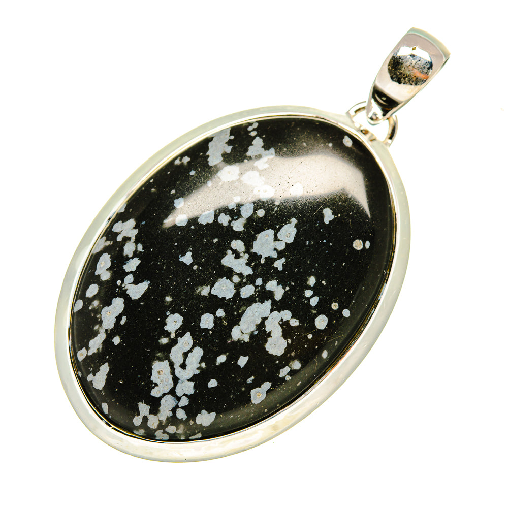 Snowflake Obsidian Pendants handcrafted by Anasilvercos - PD8268