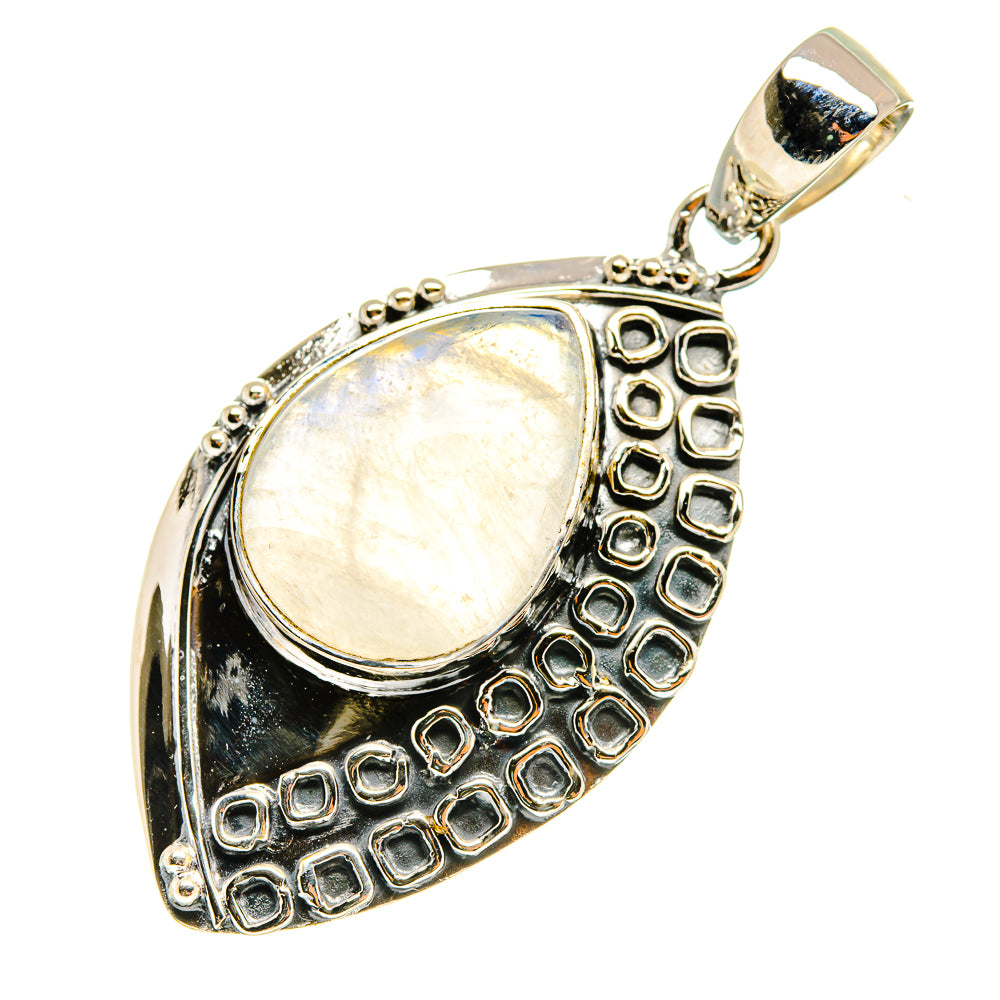 Rainbow Moonstone Pendants handcrafted by Anasilvercos - PD8286