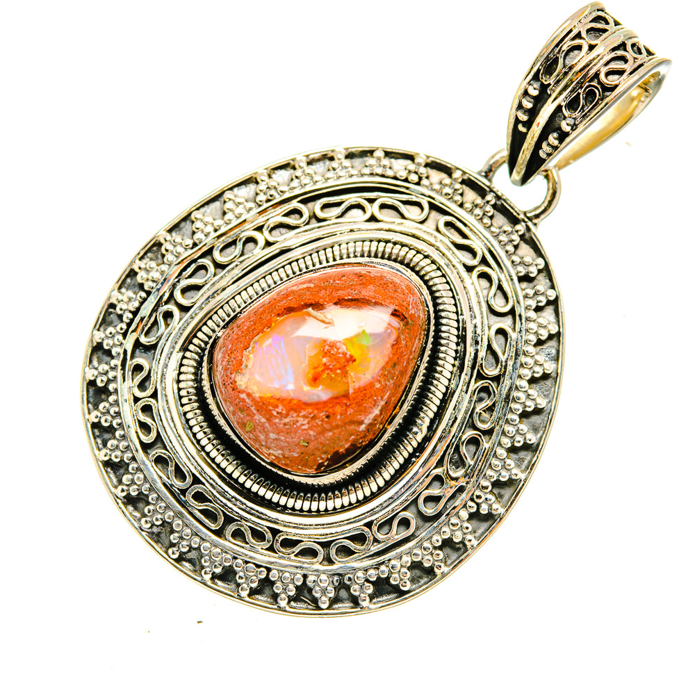 Mexican Fire Opal Pendants handcrafted by Anasilvercos - PD8292
