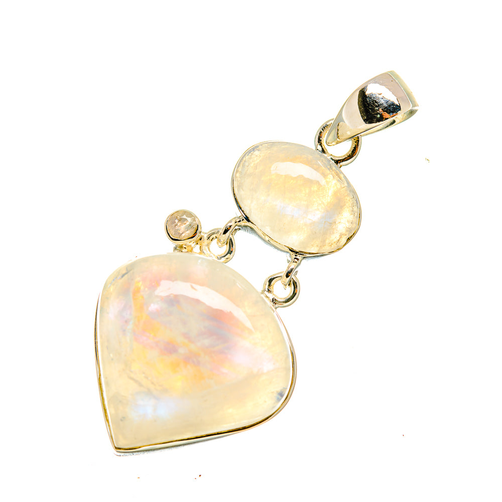 Rainbow Moonstone Pendants handcrafted by Anasilvercos - PD8312