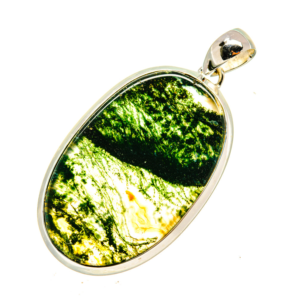Green Moss Agate Pendants handcrafted by Anasilvercos - PD8316