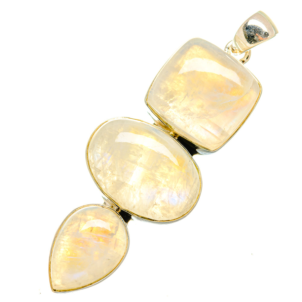 Rainbow Moonstone Pendants handcrafted by Anasilvercos - PD8327