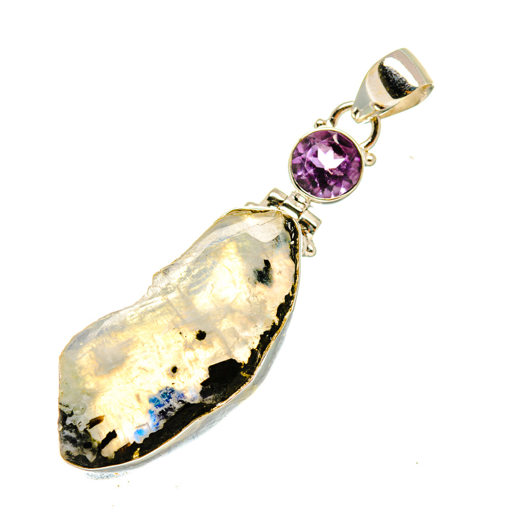 Rainbow Moonstone Pendants handcrafted by Anasilvercos - PD8328