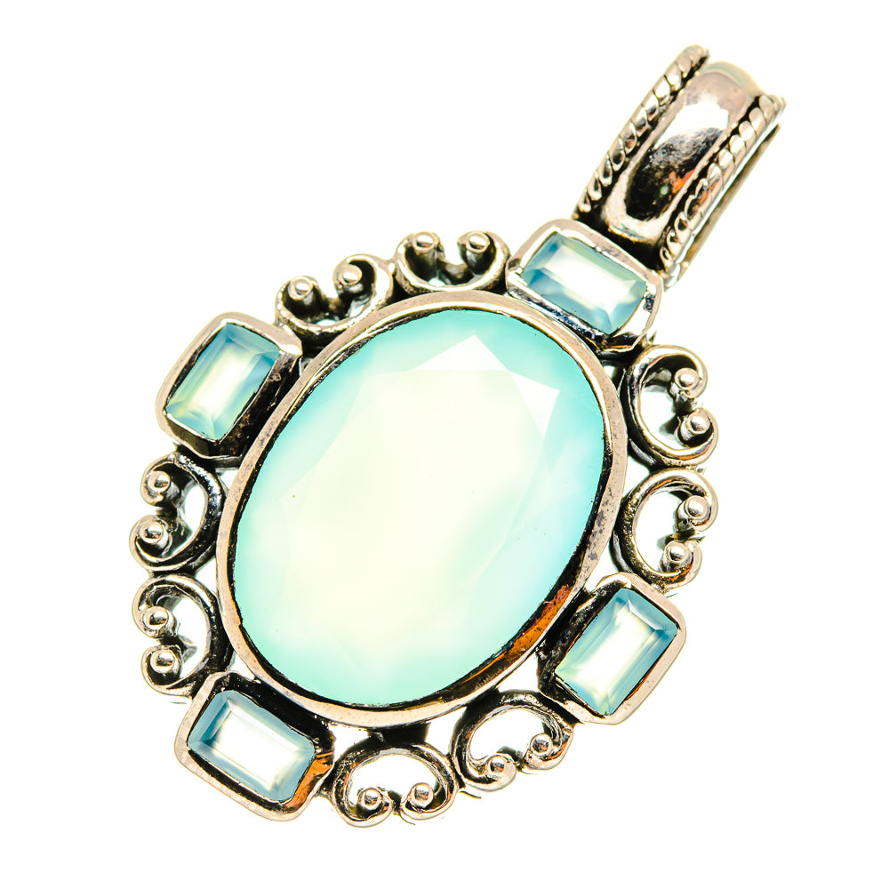 Aqua Chalcedony Pendants handcrafted by Anasilvercos - PD8341