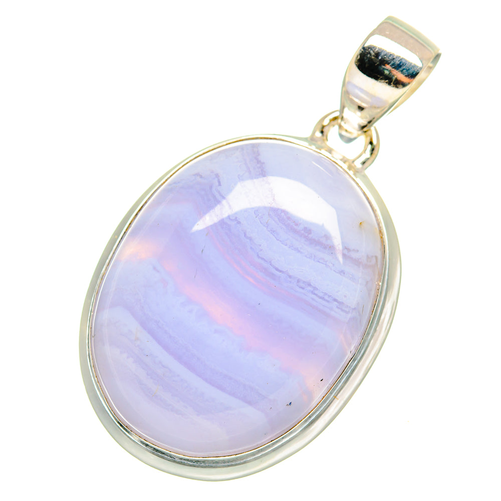 Blue Lace Agate Pendants handcrafted by Anasilvercos - PD8346