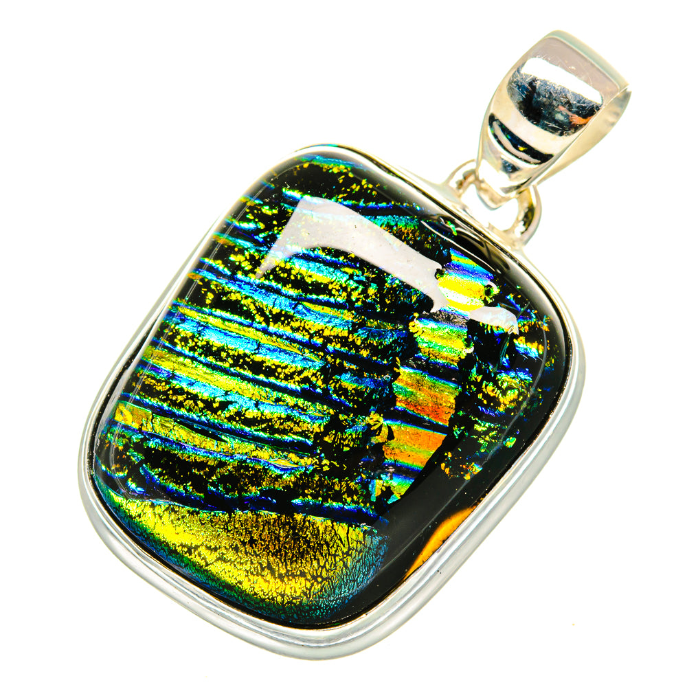 Dichroic Glass Pendants handcrafted by Anasilvercos - PD8347
