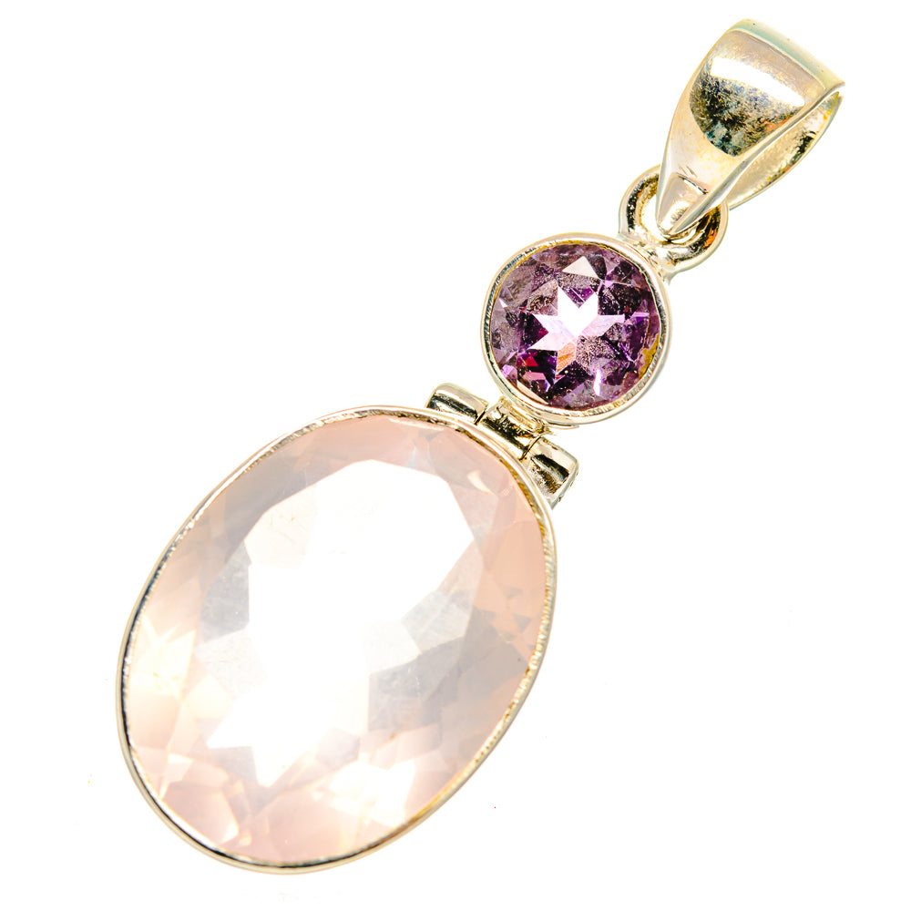 Rose Quartz Pendants handcrafted by Anasilvercos - PD8403