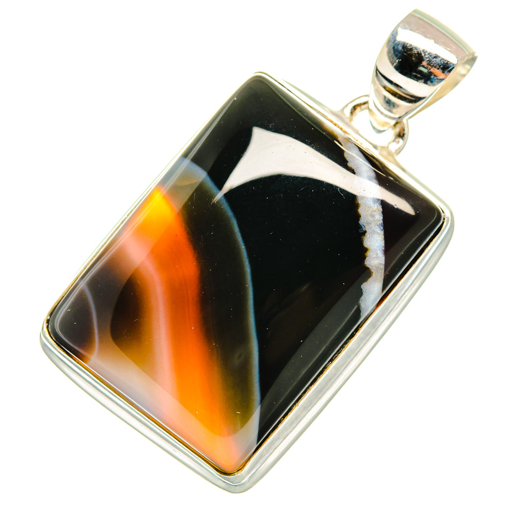 Black Botswana Agate Pendants handcrafted by Anasilvercos - PD8438