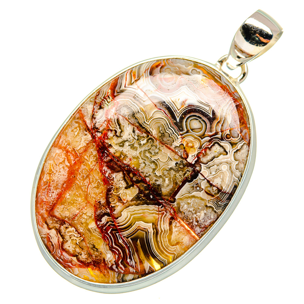 Crazy Lace Agate Pendants handcrafted by Anasilvercos - PD8520