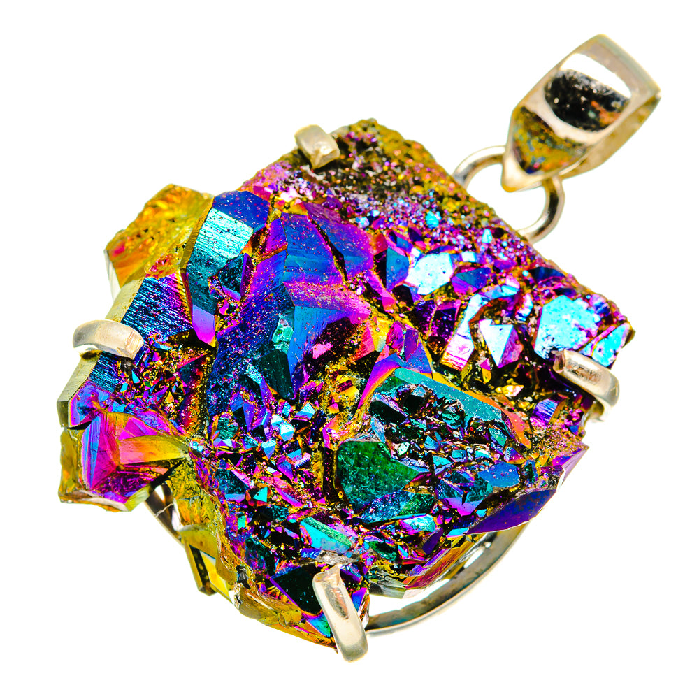 Titanium Sunshine Druzy Pendants handcrafted by Anasilvercos - PD8534