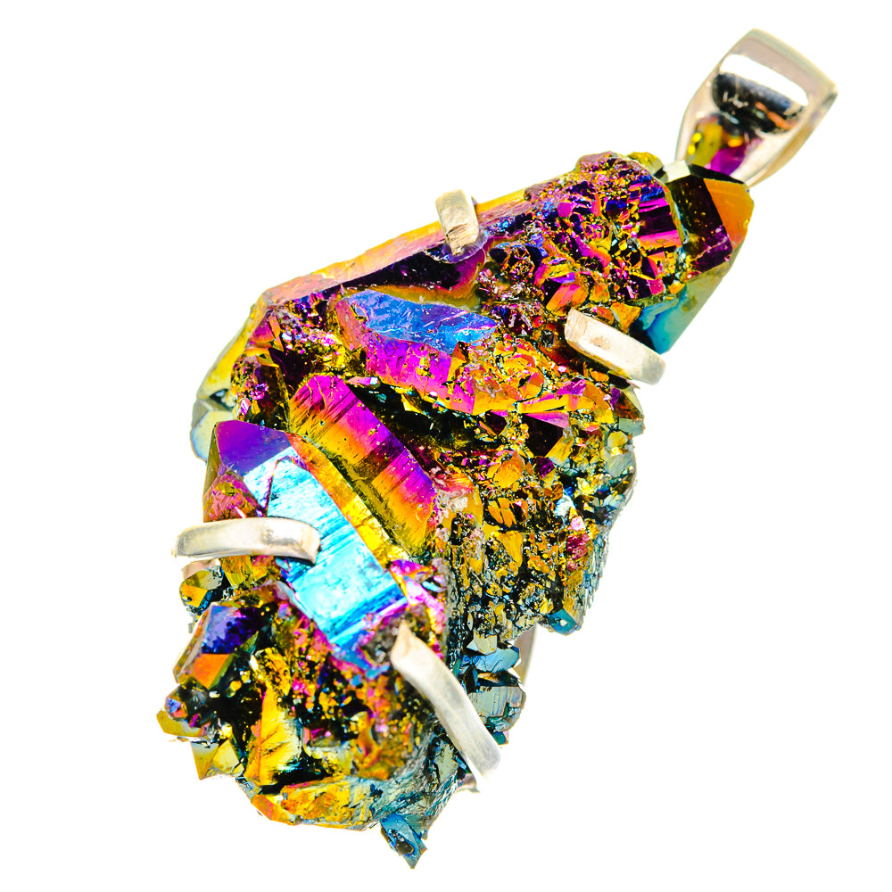 Titanium Sunshine Druzy Pendants handcrafted by Anasilvercos - PD8535