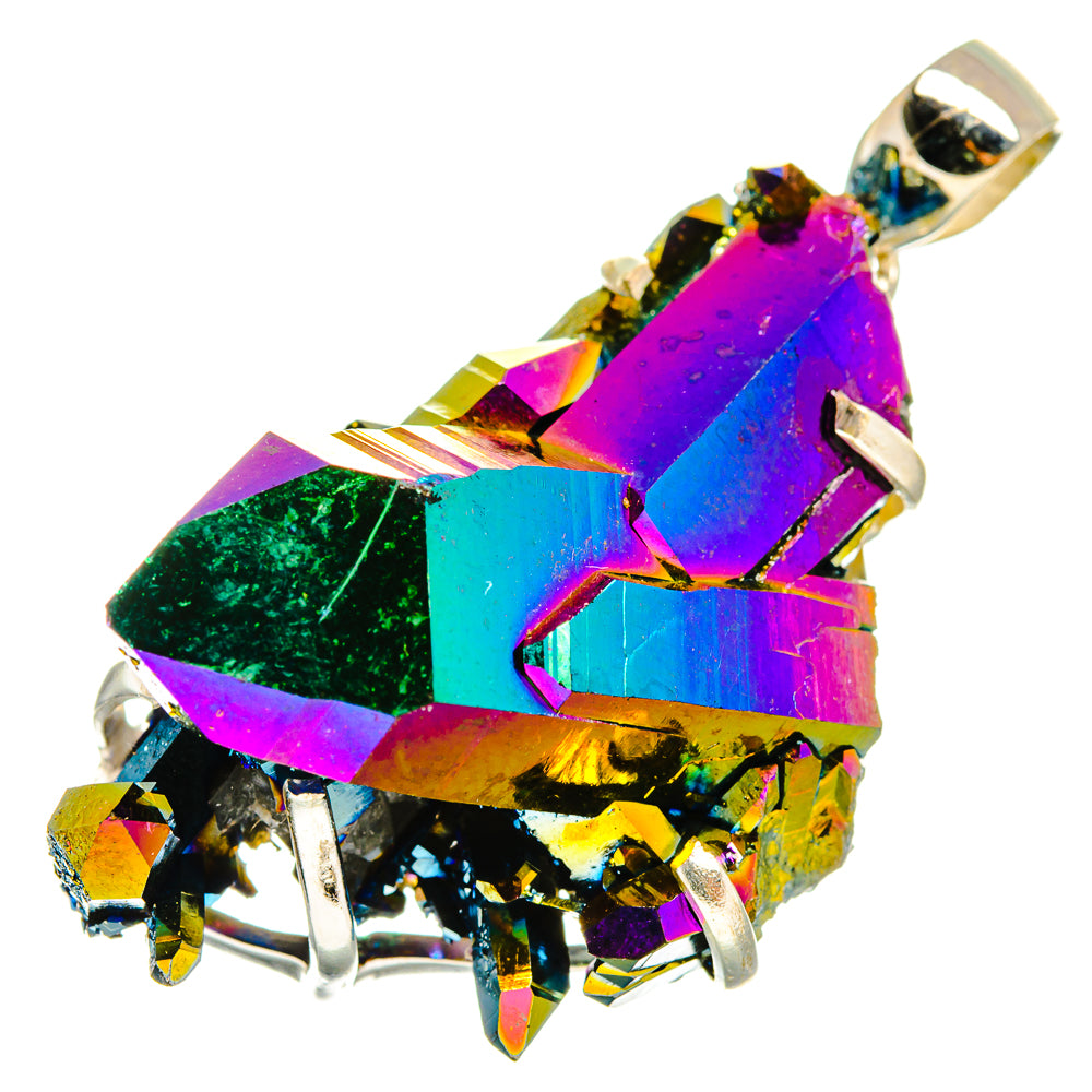 Titanium Sunshine Druzy Pendants handcrafted by Anasilvercos - PD8537