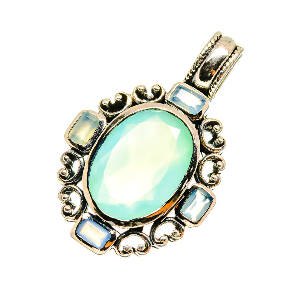 Aqua Chalcedony Pendants handcrafted by Anasilvercos - PD8606